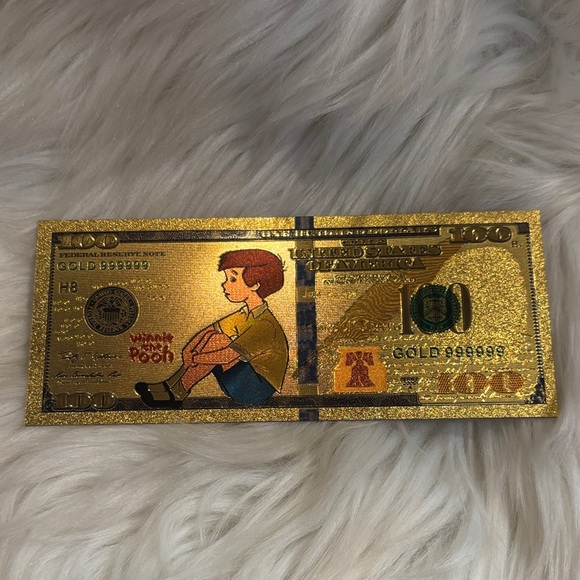 Disney Other - Gold Winnie the Pooh Good Foil Novelty Collectible Note